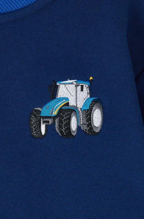 Lighthouse Boys Blue Tractor Sweat Jacket - Spencer