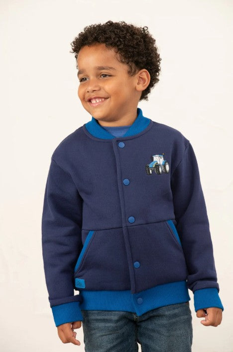 Lighthouse Boys Blue Tractor Sweat Jacket - Spencer