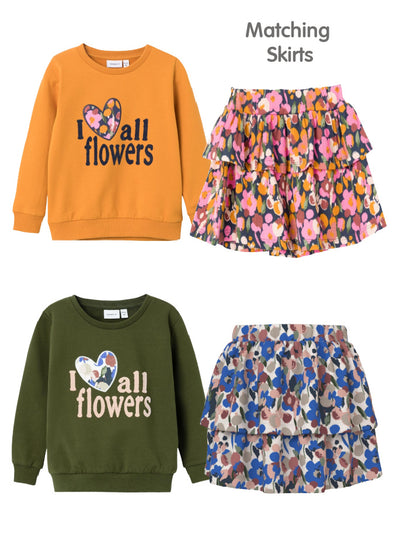 Name it Girl Flower Print Sweatshirt