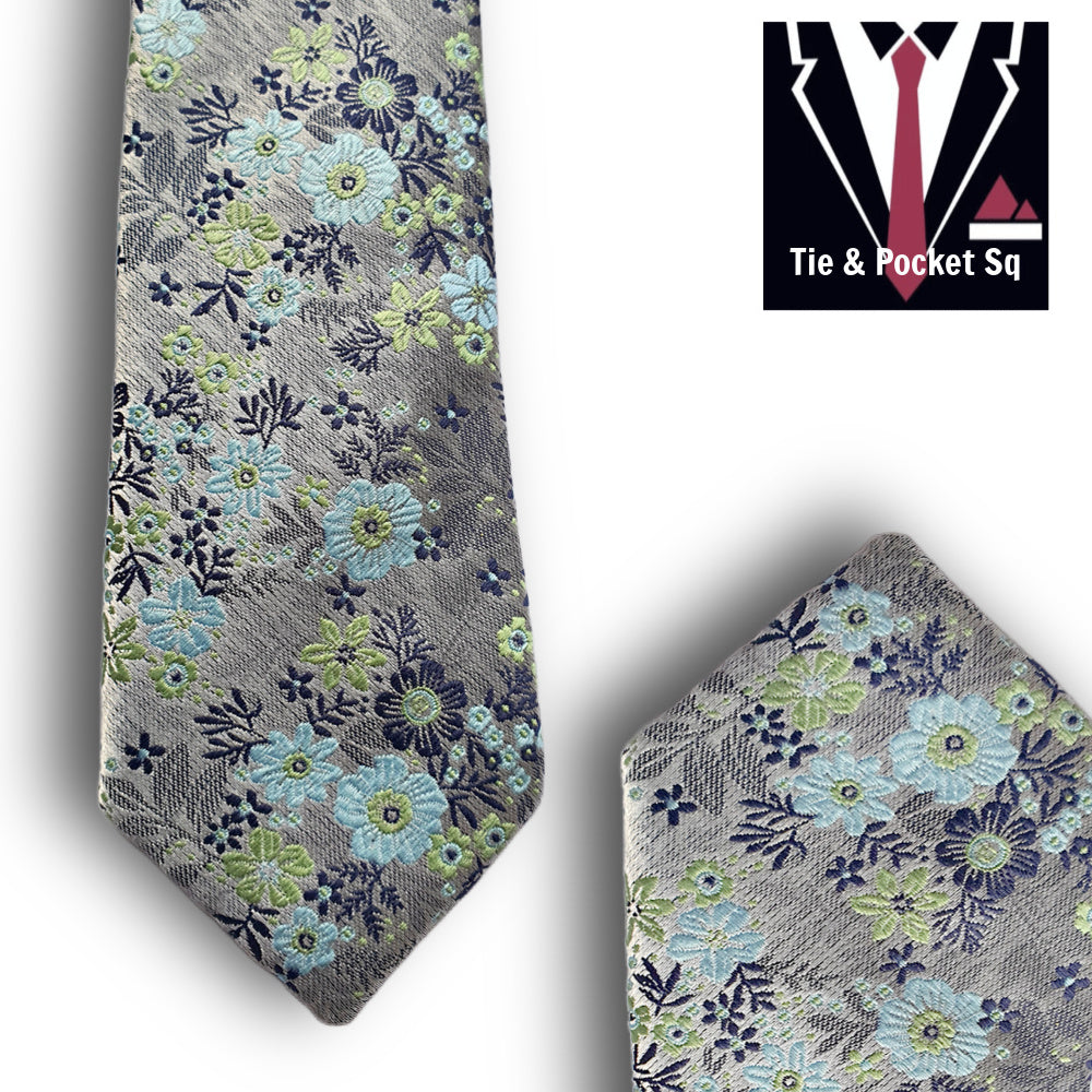 Zazzi Boys Tie and Matching Pocket Square T6083-1