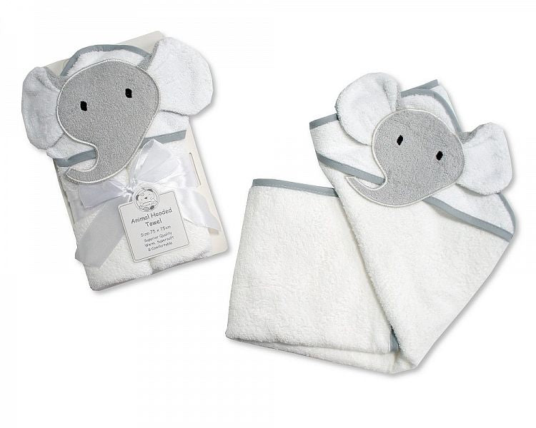 Baby Animal Hooded Towel - White Elephant