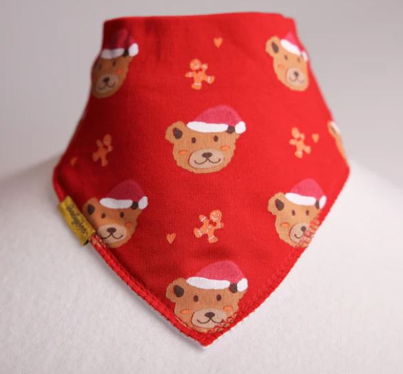 Babyboo Bandana Bib -  Red Christmas Teddy
