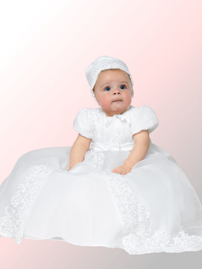 Sarah Louise Christening Gown with Matching Bonnet - 001165