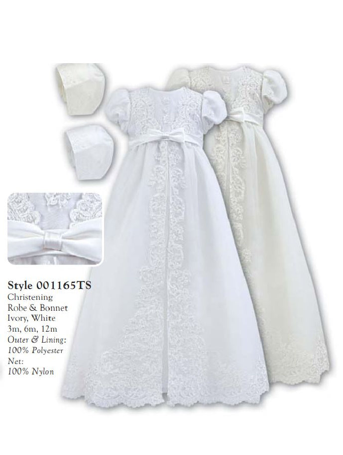 Sarah Louise Christening Gown with Matching Bonnet - 001165