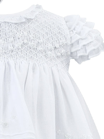 Sarah Louise Short Style Christening Dress with Matching Bonnet - 001198