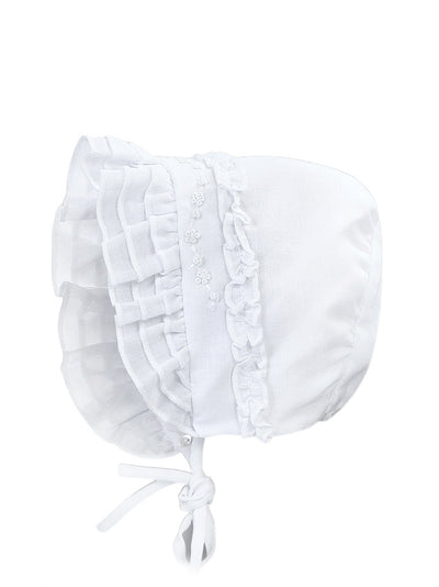 Sarah Louise Short Style Christening Dress with Matching Bonnet - 001198