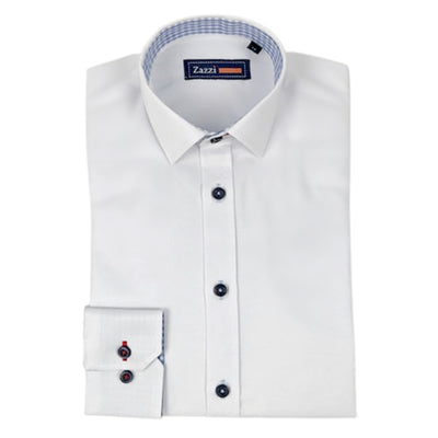 Boys White Shirt with Navy Buttons