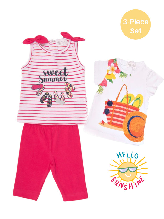 Baby Girl 3-Piece Top and Legging Set