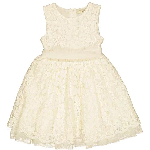 GIRLS PRETTY IVORY LACE DRESS