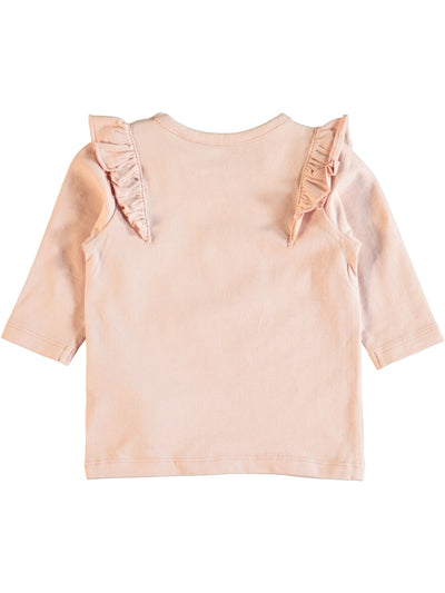 Name it Newborn Girl Bird Top with Frill Detail and Long Sleeves