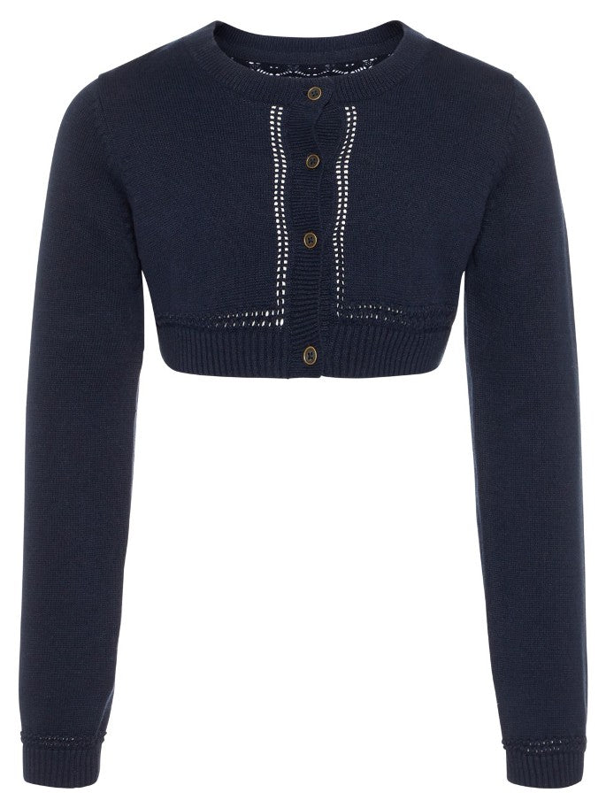 Name it Girls Solid Navy Knitted Bolero FRONT