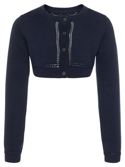 Name it Girls Solid Navy Knitted Bolero FRONT