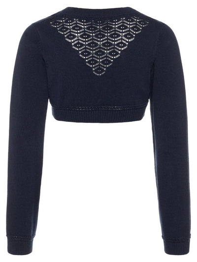 Name it Girls Solid Navy Knitted Bolero BACK