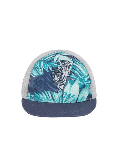 Name it Mini Boy Cap with Tiger Print in Grey FRONT