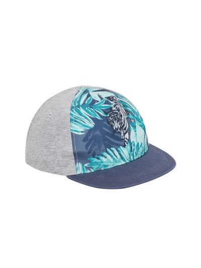 Name it Mini Boy Cap with Tiger Print in Grey FRONT SIDE