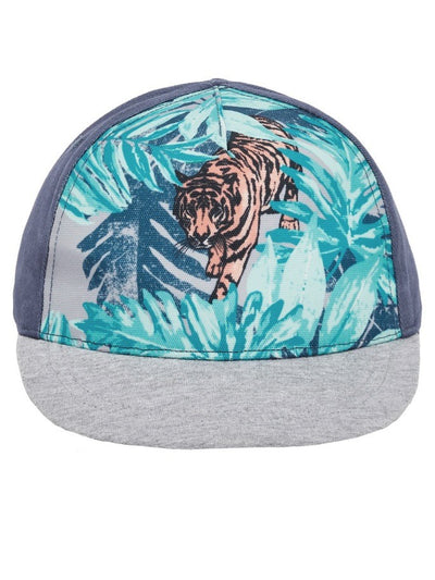 Name it Mini Boy Cap with Tiger Print in Indigo FRONT