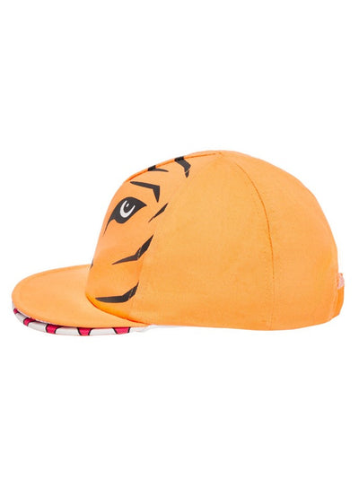 Name it Mini Boy Orange Tiger Cap with Mouth SIDE