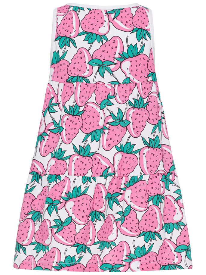 Name it Mini Girl Sleeveless Dress with Strawberry Print BACK