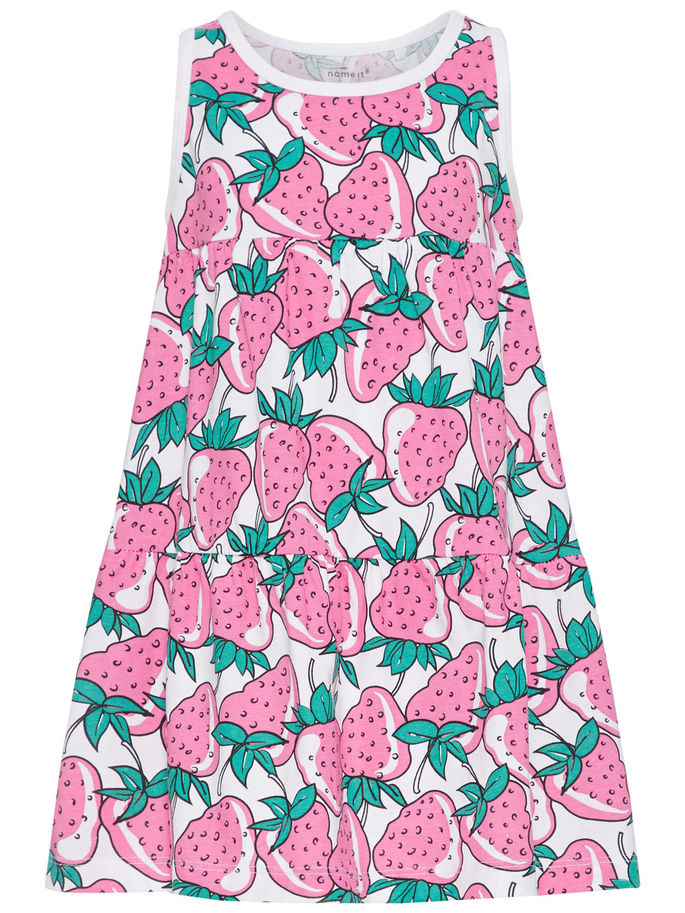 Name it Mini Girl Sleeveless Dress with Strawberry Print FRONT