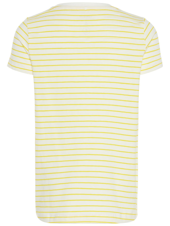 Name it Mini Girl Yellow Striped T-Shirt BACK