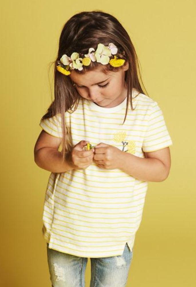 Name it Mini Girl Yellow Striped T-Shirt