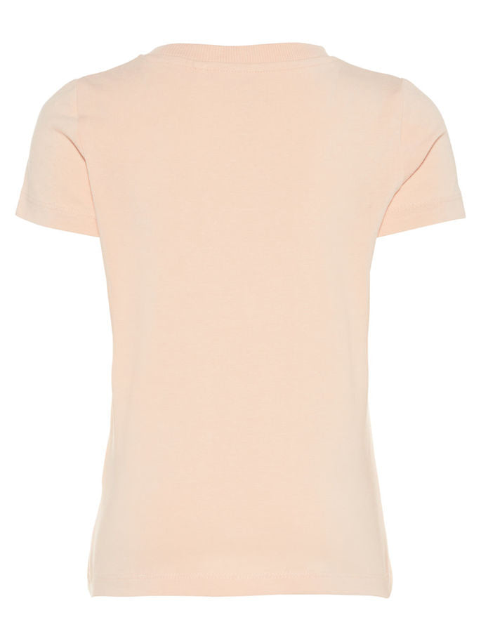 Name it Mini Girl Organic Cotton T-Shirt with Glittery Fruit Print PEACHY KEEN BACK