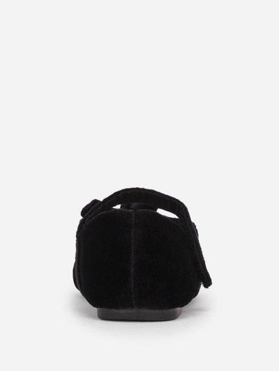 Name it Mini Girl Black Velvet Velcro Shoes with Bow Detail