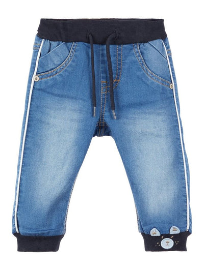 Name it Baby Boy Soft Denim Jeans with Teddy Motif