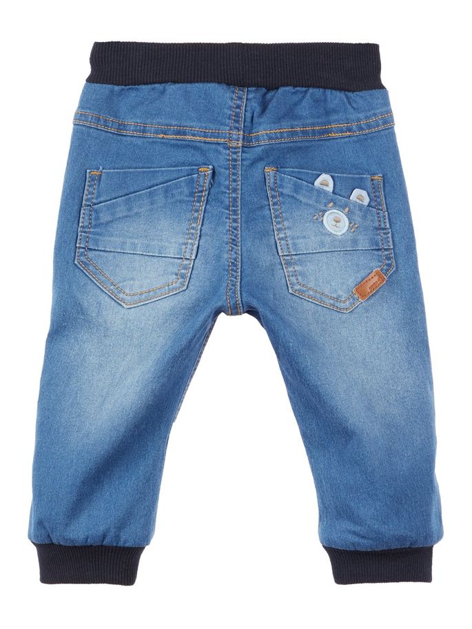 Name it Baby Boy Soft Denim Jeans with Teddy Motif