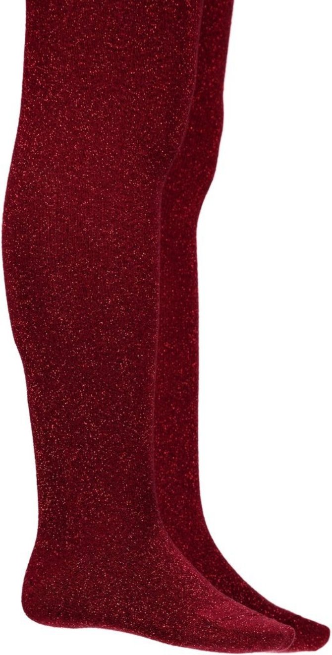 Girls red top glitter tights