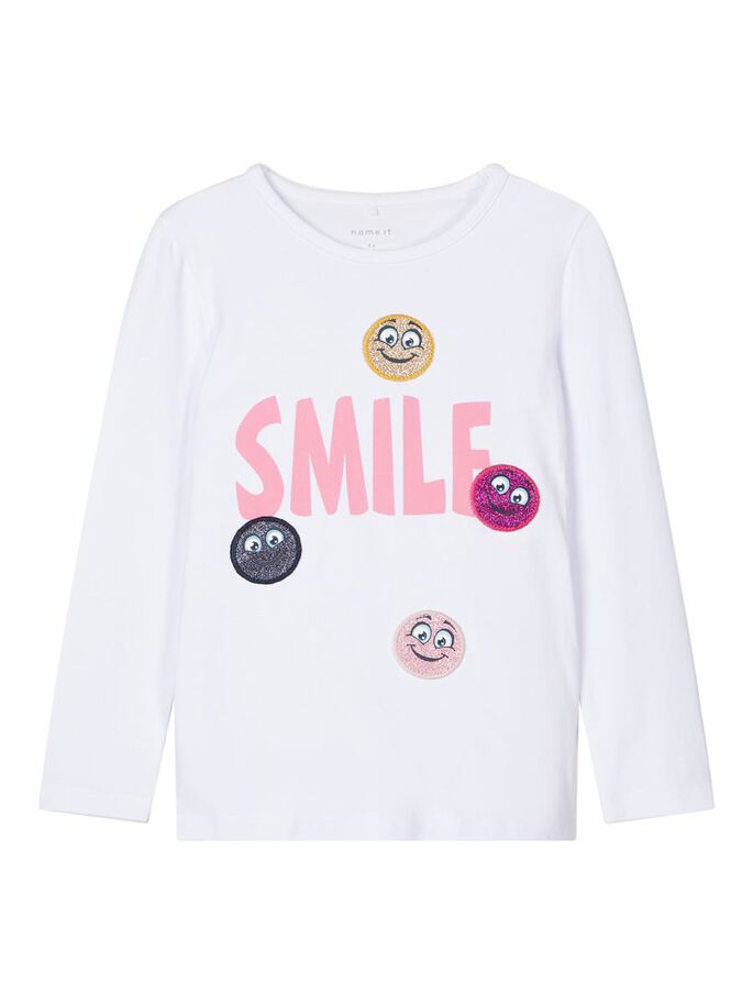 Name it Girls Smiley Face Long Sleeved Cotton Top