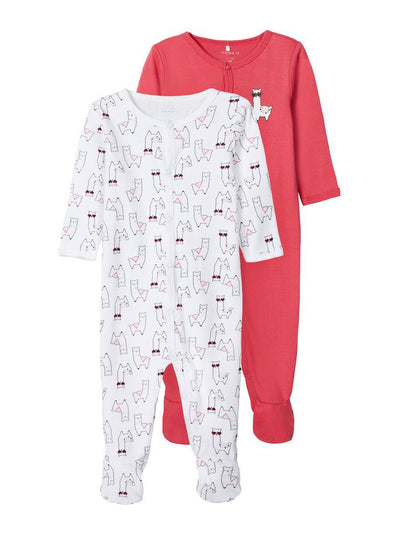 Name it Baby Girl 2-Pack Babygrows / Nightsuit Alpaca Print