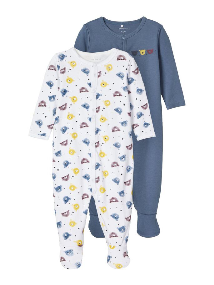 Name it Baby Boy 2-Pack Teddy Bear Print  Babygrows / Nightsuit