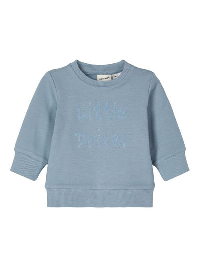 Name it Baby Boy Little Driver Blue Sweatshirt