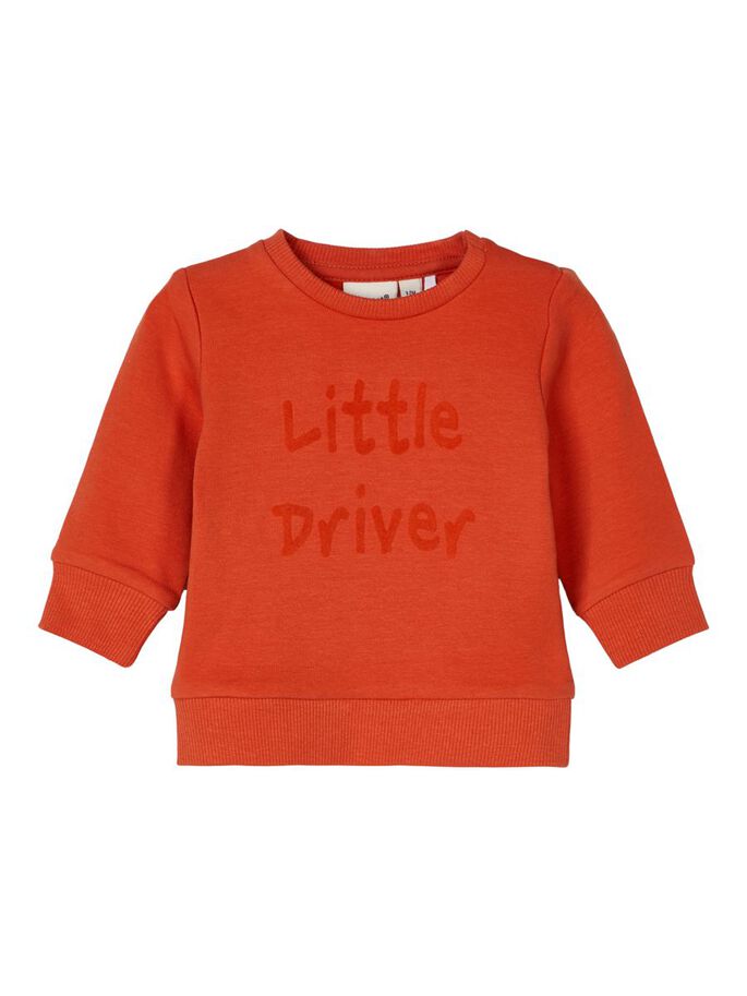 Name it Baby Boy Little Driver Orange Sweatshirt