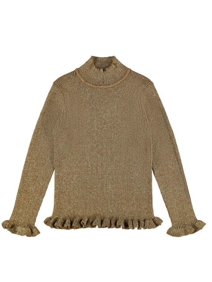 Name it Girls Gold Turtle Neck Jumper