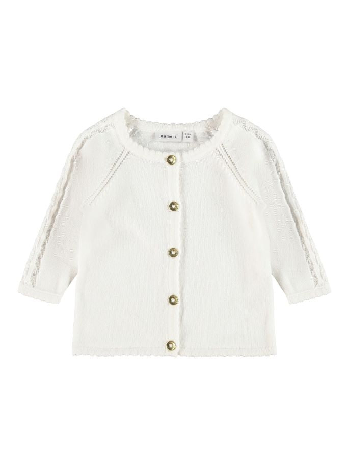 Name it Baby Girl Soft Knit White Cardigan