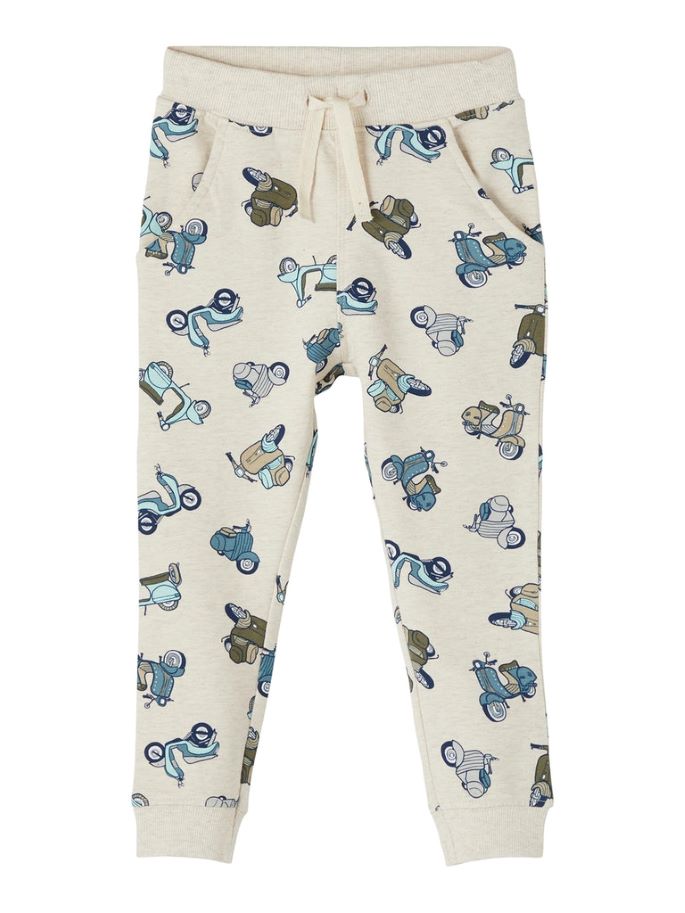 name it mini boy cream vespa print sweatpants