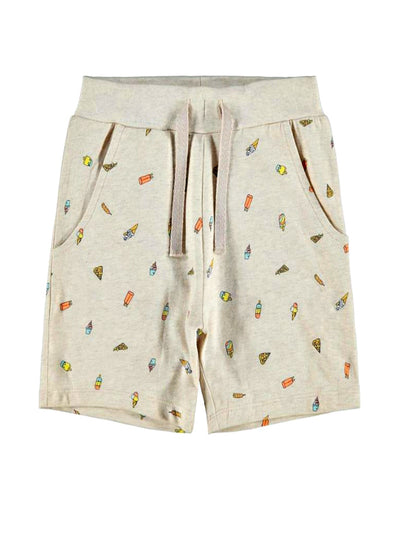 name it mini boy cream shorts with ice-cream print