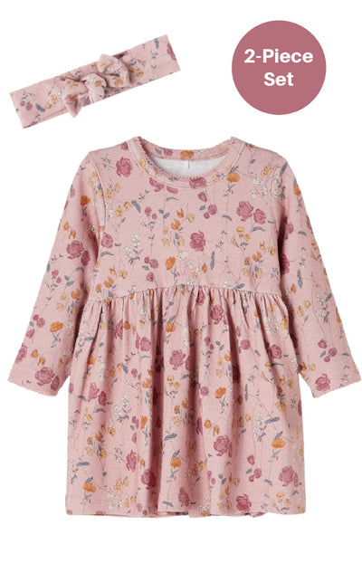 Name it Baby Girl Floral Dress and Hairband Set