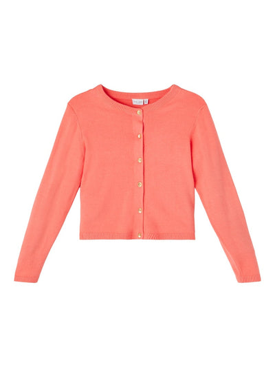 Name it Girls Short Knit Cardigan - Orange