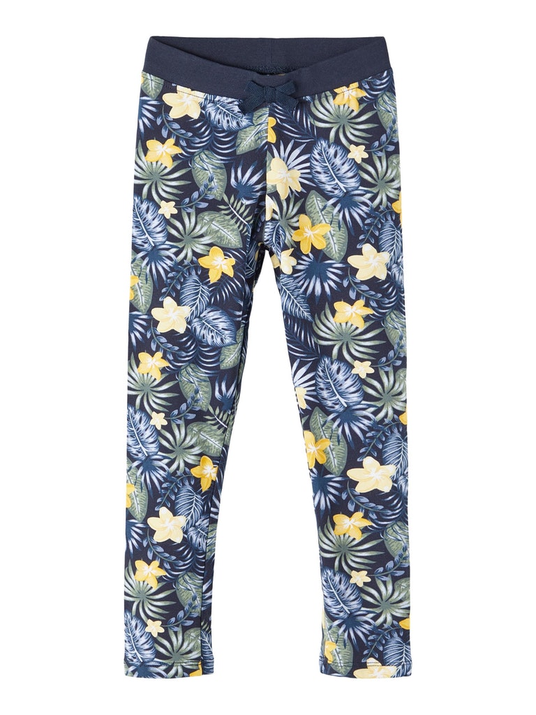 Name it Mini Girl Tropical Navy Print Cotton Leggings