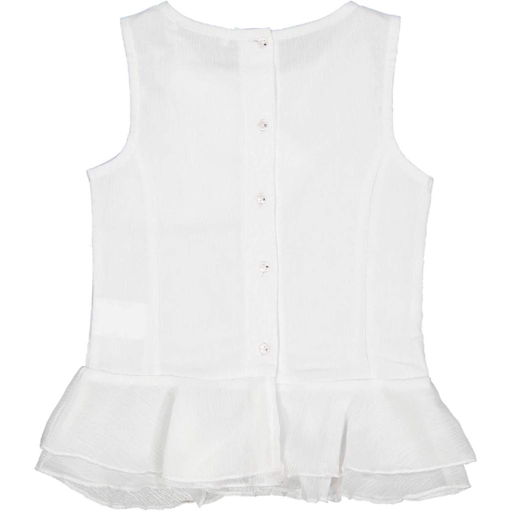 Try Beyond Girls White Sleeveless Blouse