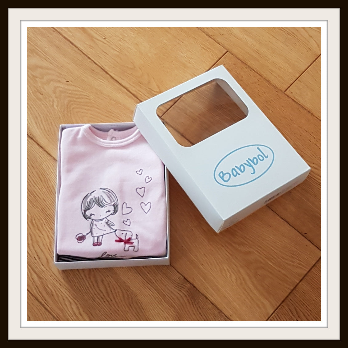 Babybol Baby Girl Velour 2-Piece Set - Pink Love Hearts
