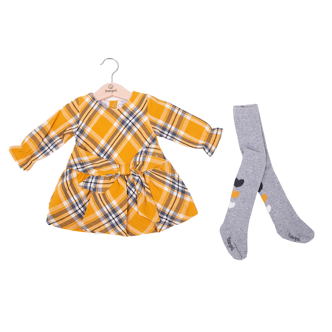 Baby Girl Long Sleeve Dress with Matching Tights