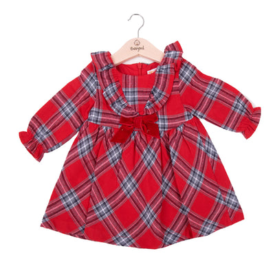 Babybol Baby Girl Red Tartan Dress