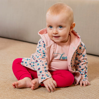 Babybol Baby Girl 3-Piece Hooded Cardigan Sweat Set