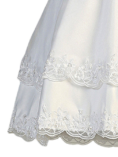 Girls Short Style Christening Dress with Matching Bonnet