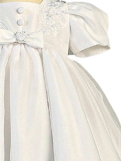 Girls Short Style Christening Dress with Matching Bonnet