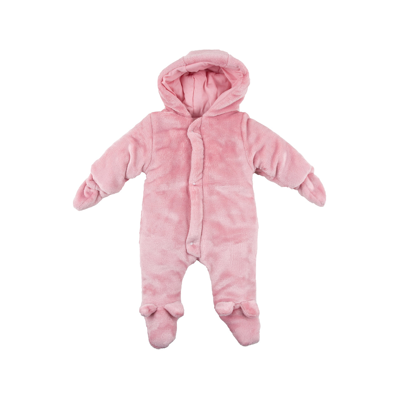 Baby Girl Pink Faux Fur Snowsuit